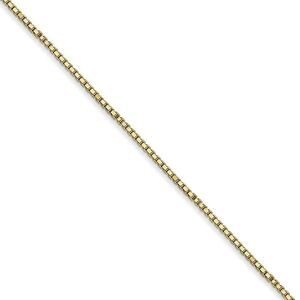 1mm, 10k Yellow Gold, Box Chain Necklace, 18 Inch
